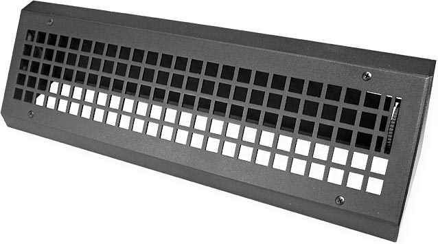 front view low profile metal baseboard register